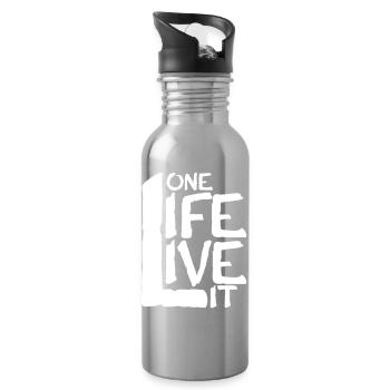 Shooter or 4x4 One Life Live It - Trinkflasche mit integriertem Trinkhalm - Lightsilver - Rechts