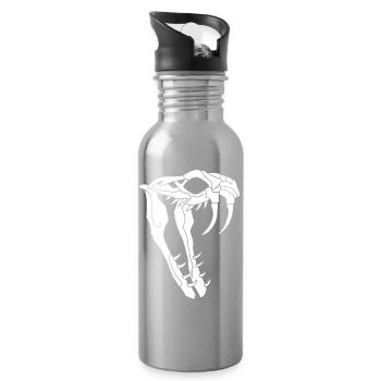 Crâne de serpent - Gourde avec paille intégrée - argent clair - Droite