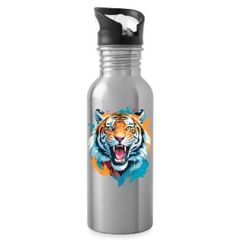 Nepal Tiger - Gourde avec paille intégrée - argent clair - Droite