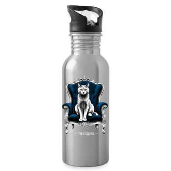 BKH British Shorthair Blue Cat King Chair - Water bottle with straw - silver - Right