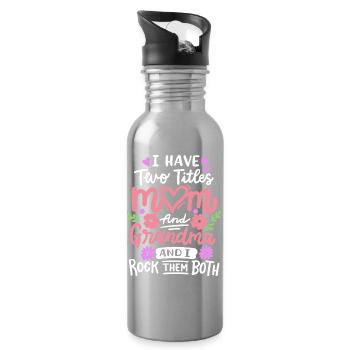 Muttertag für Mama und Oma - Trinkflasche mit integriertem Trinkhalm - Lightsilver - Rechts