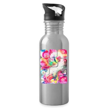 ZauberFeder Kreativität - Sonja Ariel von Staden - Trinkflasche mit integriertem Trinkhalm - Lightsilver - Rechts