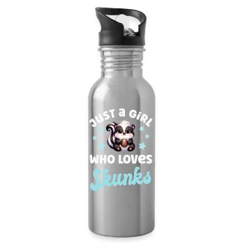 Stinktier - Trinkflasche mit integriertem Trinkhalm - Lightsilver - Rechts
