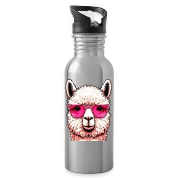 Alpaca - Water bottle with straw - silver - Right