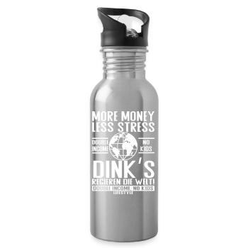Plus d’argent, moins de stress – DINK Lifestyle - Gourde avec paille intégrée - argent clair - Droite