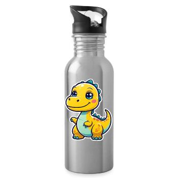 Dino - Water bottle with straw - silver - Right