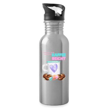Kaffee Reicht Herz Mug - Trinkflasche mit integriertem Trinkhalm - Lightsilver - Rechts