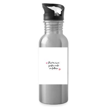 Phrase religieuse inspirante pour t-shirt - Gourde avec paille intégrée - argent clair - Droite