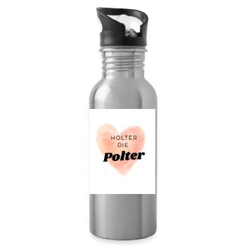 Poltern  - Trinkflasche mit integriertem Trinkhalm - Lightsilver - Rechts