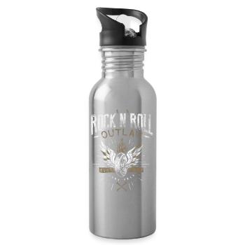 Rock & Roll Outlaw - Trinkflasche mit integriertem Trinkhalm - Lightsilver - Rechts