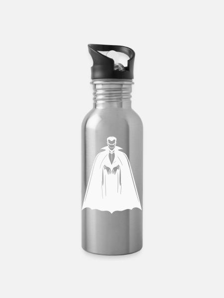 Dracula - Trinkflasche mit integriertem Trinkhalm - Lightsilver