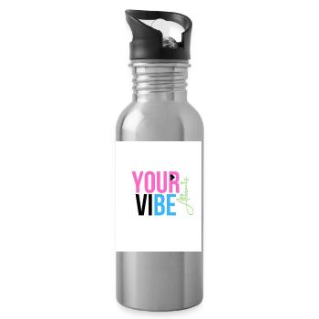 Vibration Positive et Motivante - Gourde avec paille intégrée - argent clair - Droite