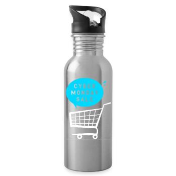 Cyber Monday Kaufrausch - Trinkflasche mit integriertem Trinkhalm - Lightsilver - Rechts