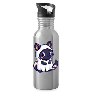 Skunk Halloween Fantôme - Gourde avec paille intégrée - argent clair - Droite