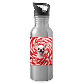 Chihuahua Candy Swirl - Trinkflasche mit integriertem Trinkhalm - Lightsilver - Rechts