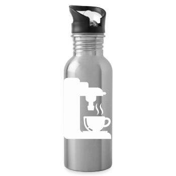Espresso Machine Outline Coffee Illustration - Water bottle with straw - silver - Right