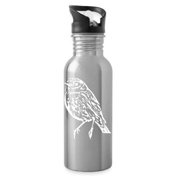 T-shirt oiseau idée cadeau Noël - Gourde avec paille intégrée - argent clair - Droite