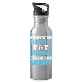 Badminton - Trinkflasche mit integriertem Trinkhalm - Lightsilver - Rechts