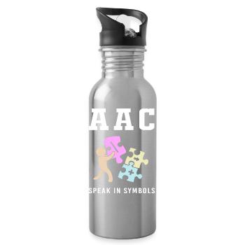 Communication AAC Langue des signes SLP - Gourde avec paille intégrée - argent clair - Droite