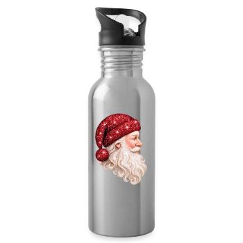 STAR SANTA — Red Glitter MAX  - Trinkflasche mit integriertem Trinkhalm - Lightsilver - Rechts