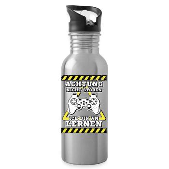Gamer - Trinkflasche mit integriertem Trinkhalm - Lightsilver - Rechts