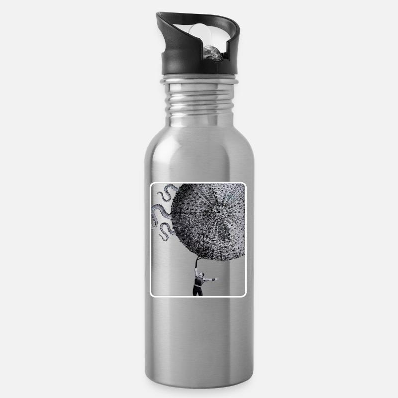 lift it up - Trinkflasche mit integriertem Trinkhalm - Lightsilver