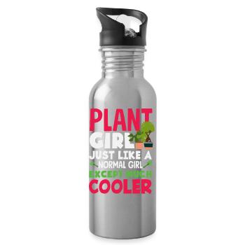 Cadeaux pour les jardins et les amoureux des plantes - Gourde avec paille intégrée - argent clair - Droite
