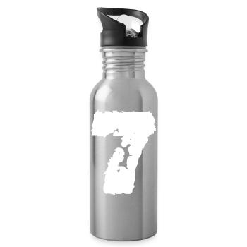 7 Number Seven - Water bottle with straw - silver - Right