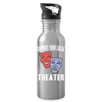 Theater Schauspieler Geschenkideen - Trinkflasche mit integriertem Trinkhalm - Lightsilver - Rechts