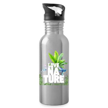 Love Nature  - Water bottle with straw - silver - Right