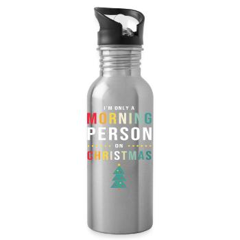 Morning grouch late riser Monday morning - Water bottle with straw - silver - Right
