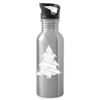 Tannenbaum Mosaik Splitter Kunst Vektor - Trinkflasche mit integriertem Trinkhalm - Lightsilver - Rechts