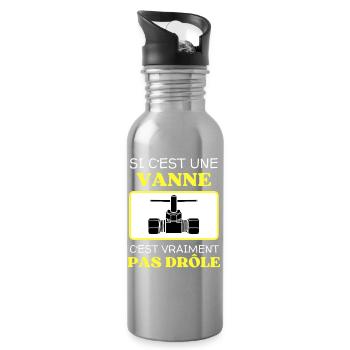 A joke that is not funny - Water bottle with straw - silver - Right
