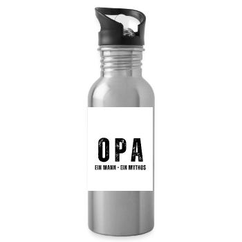 GRANDPA A Man - A Myth - Water bottle with straw - silver - Right