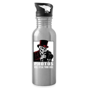 photos_steal_soul_white - Trinkflasche mit integriertem Trinkhalm - Lightsilver - Rechts