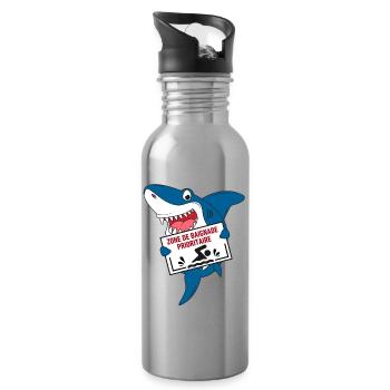 Priority Swimming Area - Water bottle with straw - silver - Right