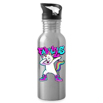 Fabuleux 4 Caticornes à appliquer - Gourde avec paille intégrée - argent clair - Droite