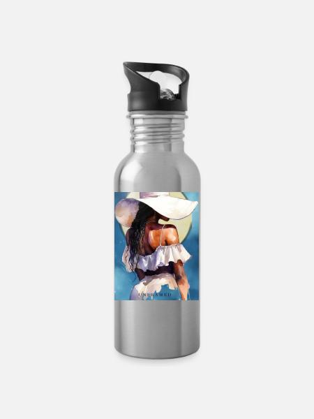 Unframed  - Water bottle with straw - silver
