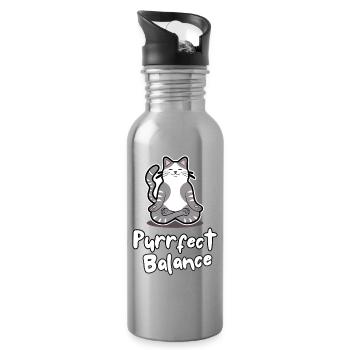Équilibre Parfait - Gourde avec paille intégrée - argent clair - Droite