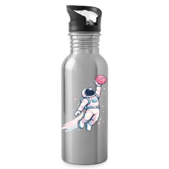 Cosmic Hoop Astronaut - Water bottle with straw - silver - Right