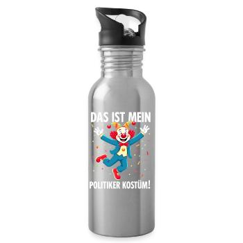 Carnival Costume Politician Carnival Carnival - Water bottle with straw - silver - Right