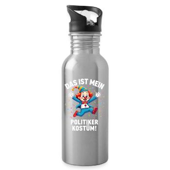 Carnival Costume Politician Carnival Carnival - Water bottle with straw - silver - Right