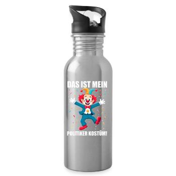 Carnival Costume Politician Carnival Carnival - Water bottle with straw - silver - Right