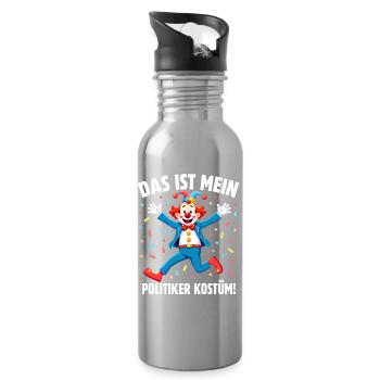 Carnival Costume Politician Carnival Carnival - Water bottle with straw - silver - Right