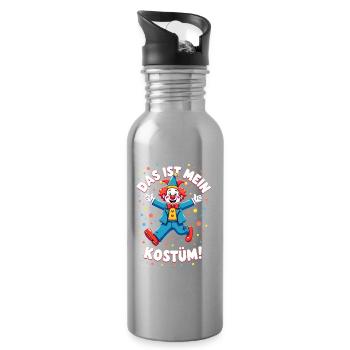 Carnival Costume Politician Carnival Carnival - Water bottle with straw - silver - Right