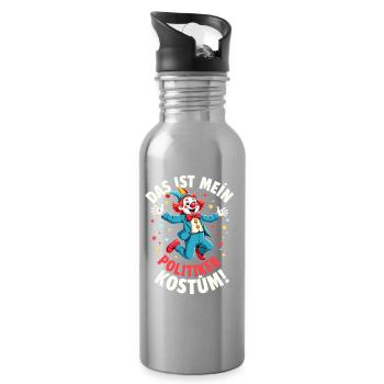 Carnival Costume Politician Carnival Carnival - Water bottle with straw - silver - Right
