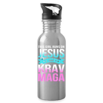 Krav Maga - Gourde avec paille intégrée - argent clair - Droite