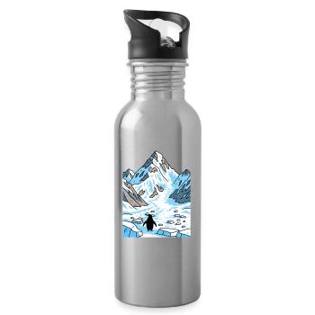 Penguin Glacier Trail - Water bottle with straw - silver - Right