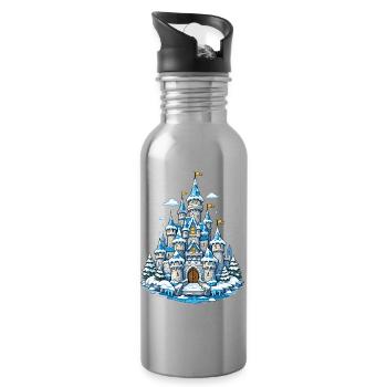Château des Rêves d’Hiver - Gourde avec paille intégrée - argent clair - Droite