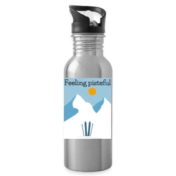 Feeling Pisteful Alpine Ski - Water bottle with straw - silver - Right